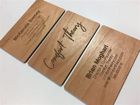 Laser engraved business cards on wood, metal, plastic - starting at $1.30