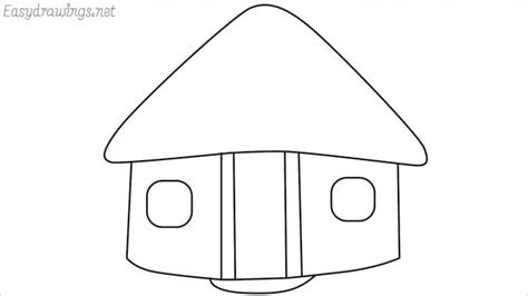 How to draw a hut step by step - Easydrawings.net | Easy drawing steps ...