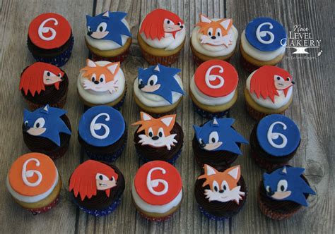 Sonic game cupcakes, sonic, tails, knuckles characters | Sonic birthday ...