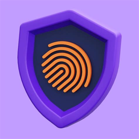 Premium PSD | Fingerprint shield 3d icon