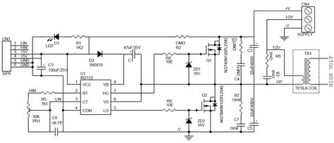 High Voltage-Current Half Bridge Driver Using IR2153 & IGBT - Electronics-Lab.com