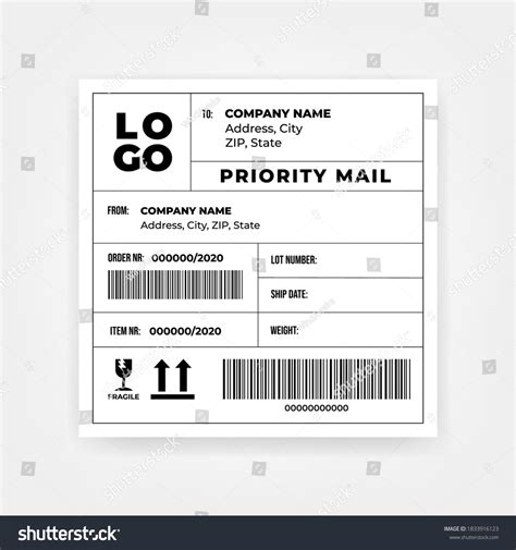 Shipping Barcode Sticker Label Template Stock Vector (Royalty Free) 1833916123 | Shutterstock