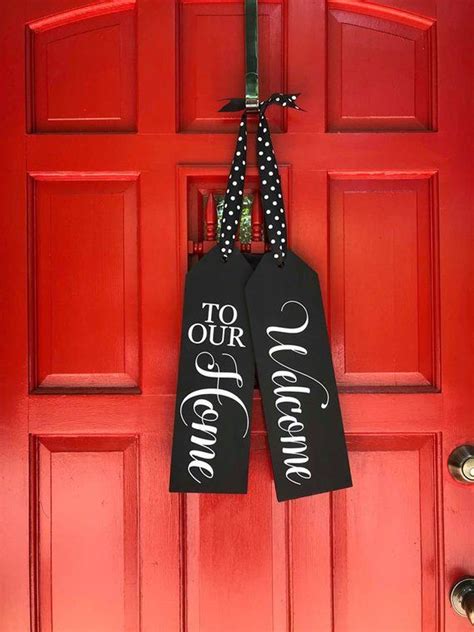 Large Wood Door Tags-Door Hanger-Welcome To Our Home-Hand | Etsy | Door tags, Wood door tags ...