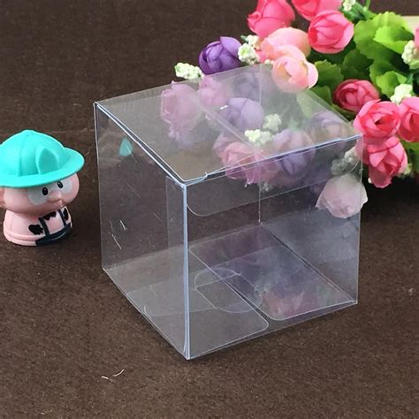 100PCS 6*6*6cm Transparent waterproof Clear PVC boxes Packaging small plastic box storage for ...