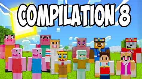 Cartoon Characters Play Minecraft Compilation 8 - YouTube