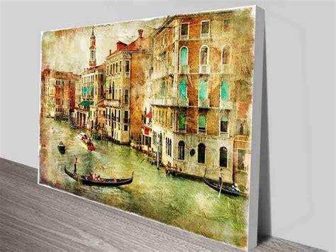 Vintage Venice Print on Canvas of Painting