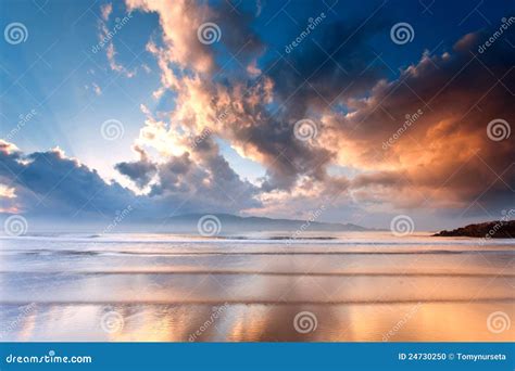 Beach in the Morning Sunrise Stock Photo - Image of coconut, java: 24730250