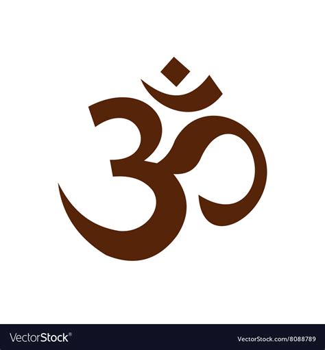 Hindu om symbol icon flat style Royalty Free Vector Image