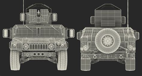 Humvee M1151 Enhanced Armament Carrier Simple Interior Desert 3D Model ...