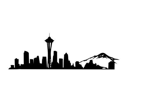 Digital seattle skyline seattle skyline print seattle washington print ...