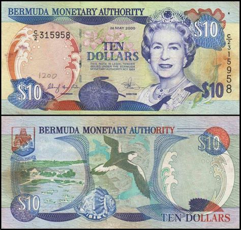 Bermuda 10 Dollars Banknote Used | banknotecoinstamp.com | Dollar banknote, Bank notes, Currency ...