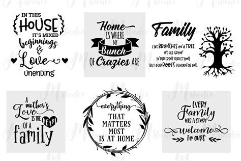 Family Quotes svg bundle (183848) | Cut Files | Design Bundles