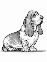 Basset Hound coloring Pages sketch template