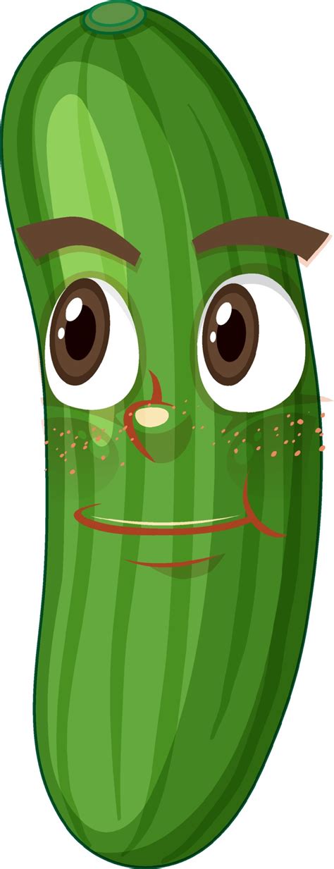 Cucumber cartoon character with facial expression 1963570 Vector Art at Vecteezy