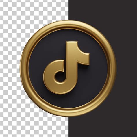 Premium PSD | Tiktok logo gold 3d