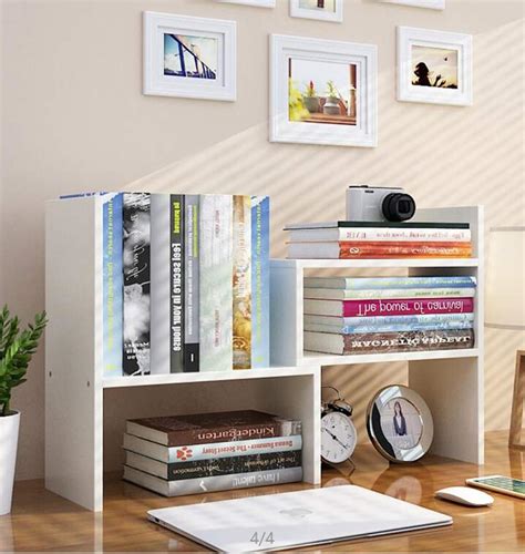 Buy Expandable Wood Desktop Bookshelf Desktop Organizer Office Storage ...