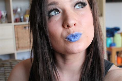 Blue Lipstick and Smokey Eye with Tape YouTube Tutorial - Monica Hayworth