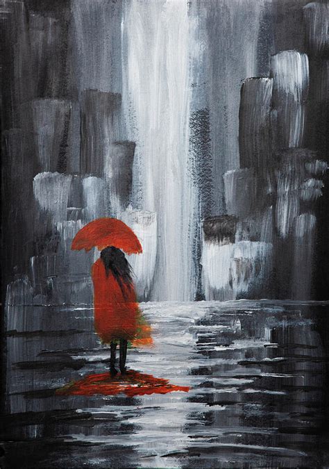 Girl in the Rain Painting by Madina Aman - Fine Art America