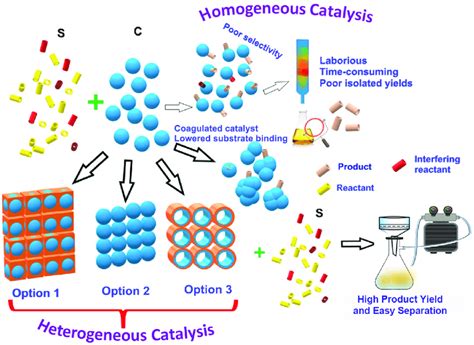 Homogeneous vs heterogeneous catalysts. Design of heterogeneous catalysts. | Download Scientific ...