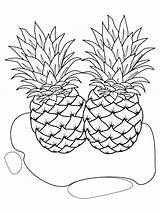 Pineapple Coloring Page sketch template