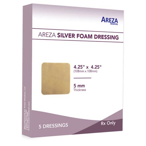 Antimicrobial Silver Foam Wound Dressing 4.25″ X 4.25″ (5 PCS)