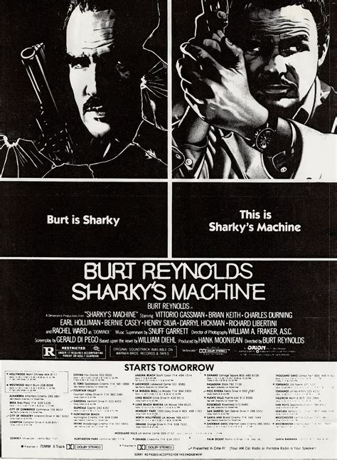 Sharky's Machine | Movie prints, Burt reynolds, Print ads