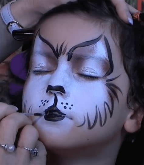 Learn how to paint a face paint a cat face with this step-by-step guid