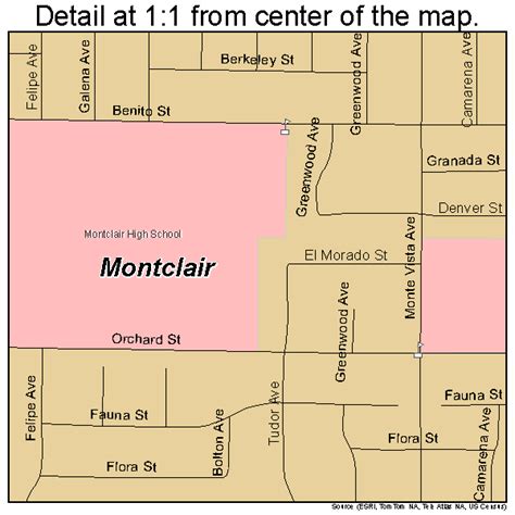 Montclair California Street Map 0648788