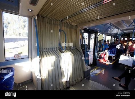 interior of sdx bendy bus showing articulated section Las Vegas Nevada ...