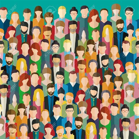 The crowd of abstract people. Flat design, vector illustration. , # ...