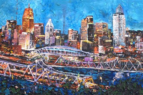 Cincinnati Skyline Painting at PaintingValley.com | Explore collection of Cincinnati Skyline ...