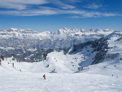 Slope on the skiing resort Flumserberg Switzerland | Stock image | Colourbox