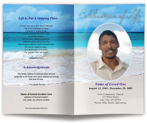 Free Editable Funeral Program Template