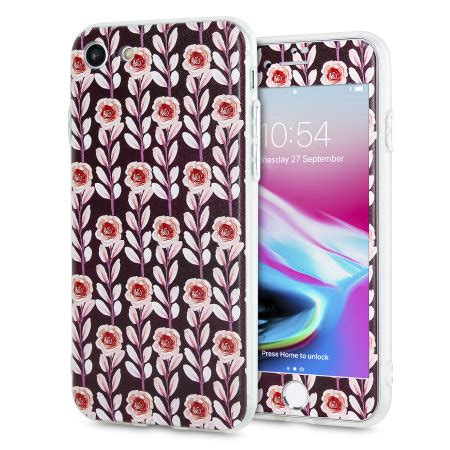 LoveCases Floral Art iPhone 8 / 7 Case - Maroon