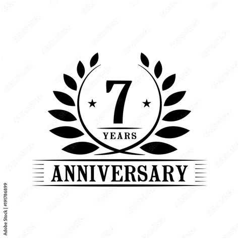 7 years anniversary logo template. Stock Vector | Adobe Stock