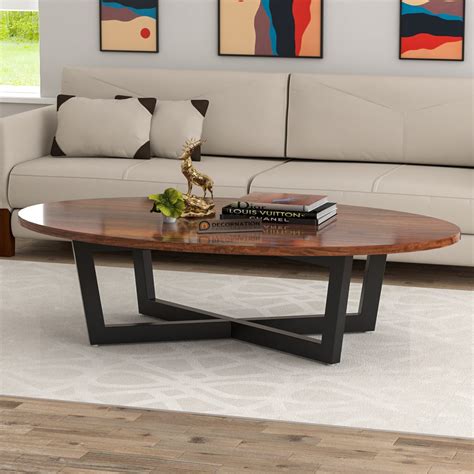 Preston Oval Top Wooden Coffee Table - Decornation