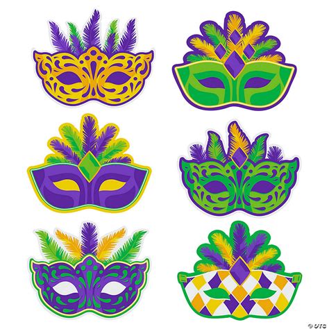 Jumbo Mardi Gras Mask Cutouts - 6 Pc. | Halloween Express