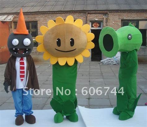 Adult Plants VS Zombie Movie Character Costumes Free Shipping Very Good ...