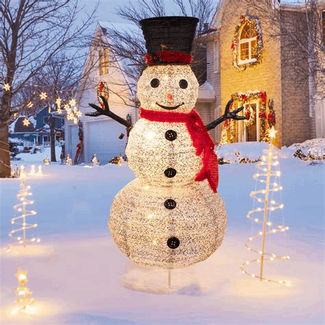 4FT Christmas Lighted Snowman Outdoor Decorations - Light up Snowman ...