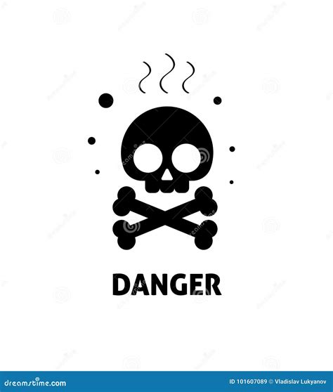 Chemical Hazard Sign Vector Illustration, Flat Cartoon Toxic Risk Dangerous Zone Symbol ...