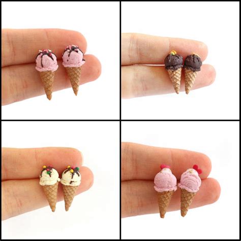 Tiny Ice Cream - Stud Earrings by Maca-mau on DeviantArt