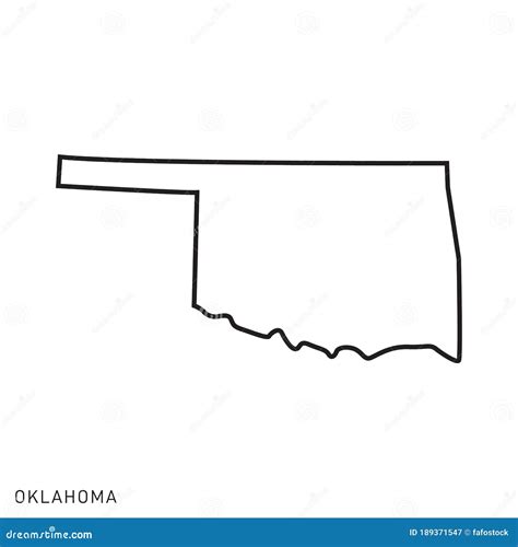 Oklahoma Map Outline Vector Design Template. Editable Stroke Stock ...