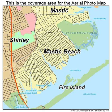 Aerial Photography Map of Mastic Beach, NY New York