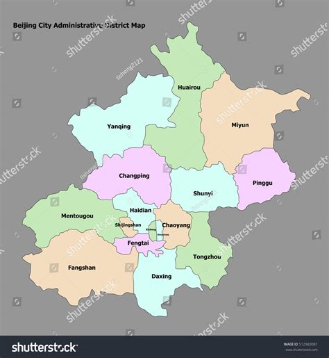 Beijing Map Administrative Districts Territory Stock Vector (Royalty Free) 512983087 | Shutterstock