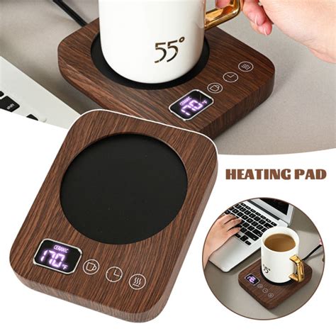 RAY USB Coffee Warmer Adjustable Wood Grain Electric Coffee Cup Warmer ...