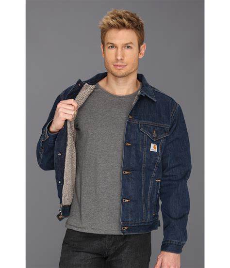 Carhartt Big & Tall Sherpa Lined Denim Jean Jacket in Blue for Men - Lyst