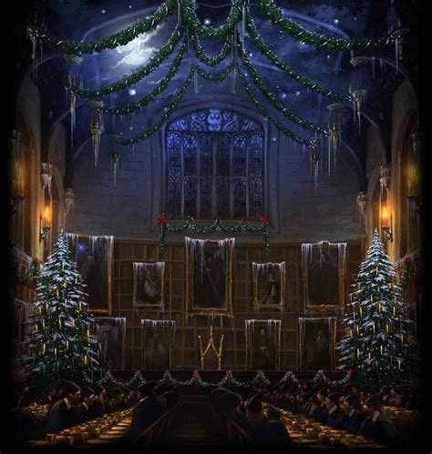 Pottermore Background: Great Hall at Christmas | Hogwarts christmas ...