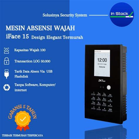 Jual Mesin Absensi Wajah iFace 15 Mesin Absensi Face Murah ORIGINAL di ...