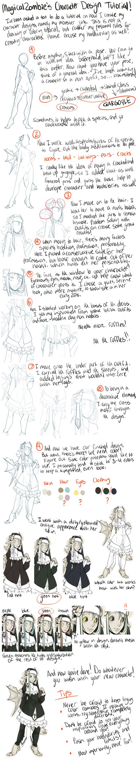 Character Design Tutorial by MagicalZombie.deviantart.com on @DeviantArt | SAI, Photoshop etc ...