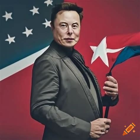 Elon musk holding cuban flag and the word 'memes'